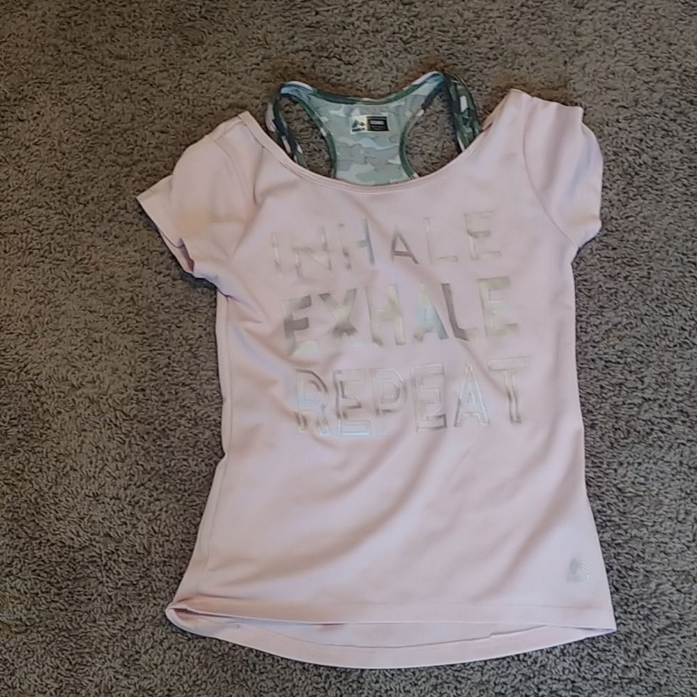 Inhale exhale repeat pink tee